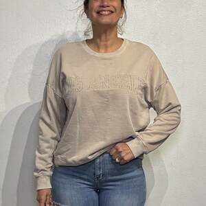 Cupcakes & Cashmere Tan Los Angeles Sweatshirt Sz M